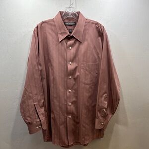 Van Heusen Mauve vertical tonal stripe pattern Long Sleeve Dress Shirt